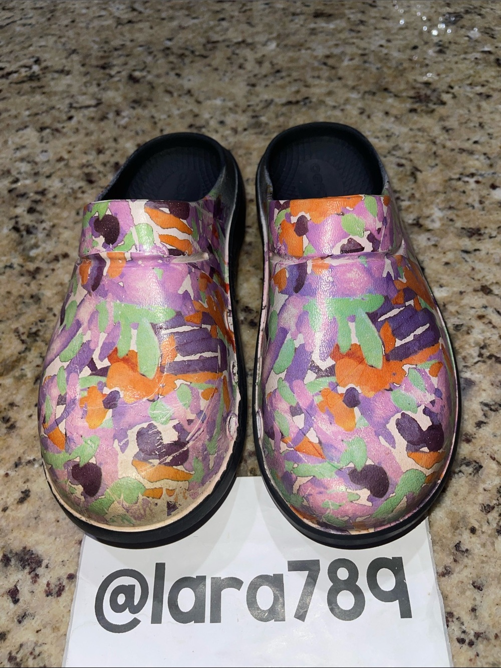 OOFOS Women's Multi-Color Painted Clog Mules